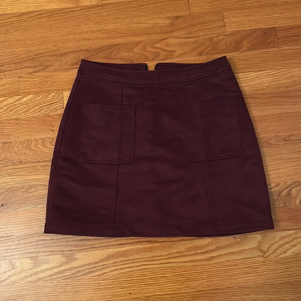 NWOT maroon suede skirt
